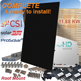 11.88kW加拿大太阳能CS1H-330MS全黑太阳能电池板系统