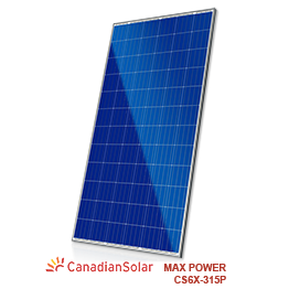 加拿大太阳能cs6x - 315 p马克斯太阳能电池板供电